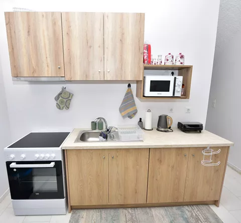 Linovrochi House – Εξοχική κατοικία στο Βασιλικό Πλήρης κουζίνα